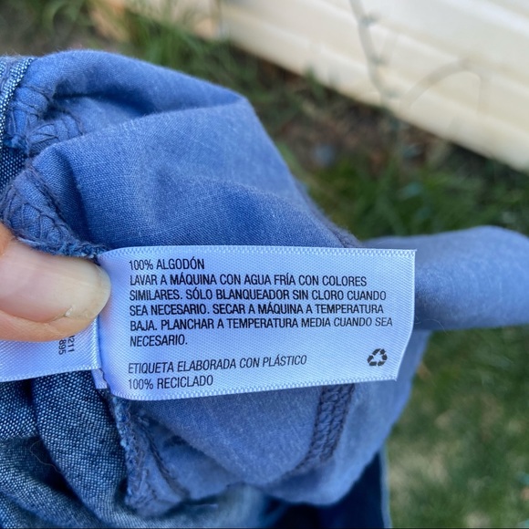 Chambray Cotton Blue High Rise Longline Shorts 🌿 - Picture 8 of 8